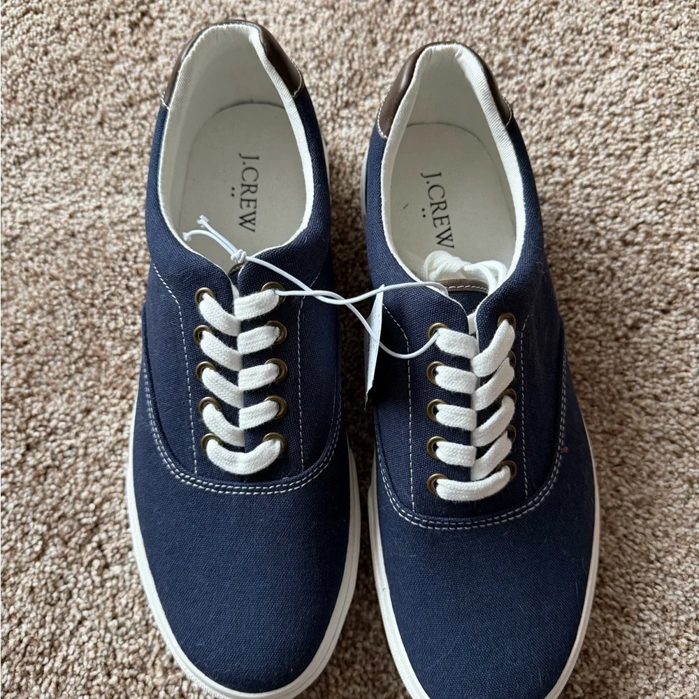 J. Crew Navy‎ Canvas Sneakers NWT Sz 10-M